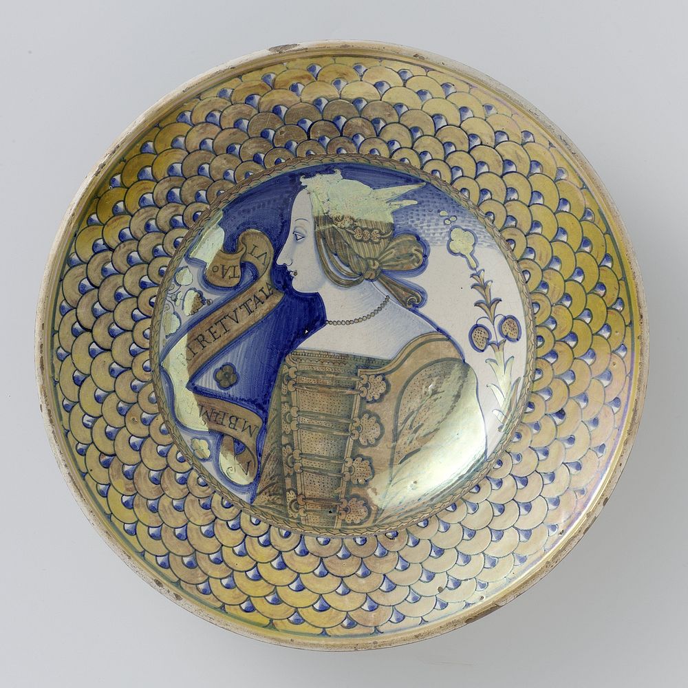 Dish with a young woman (c. 1515 - c. 1525) by anonymous