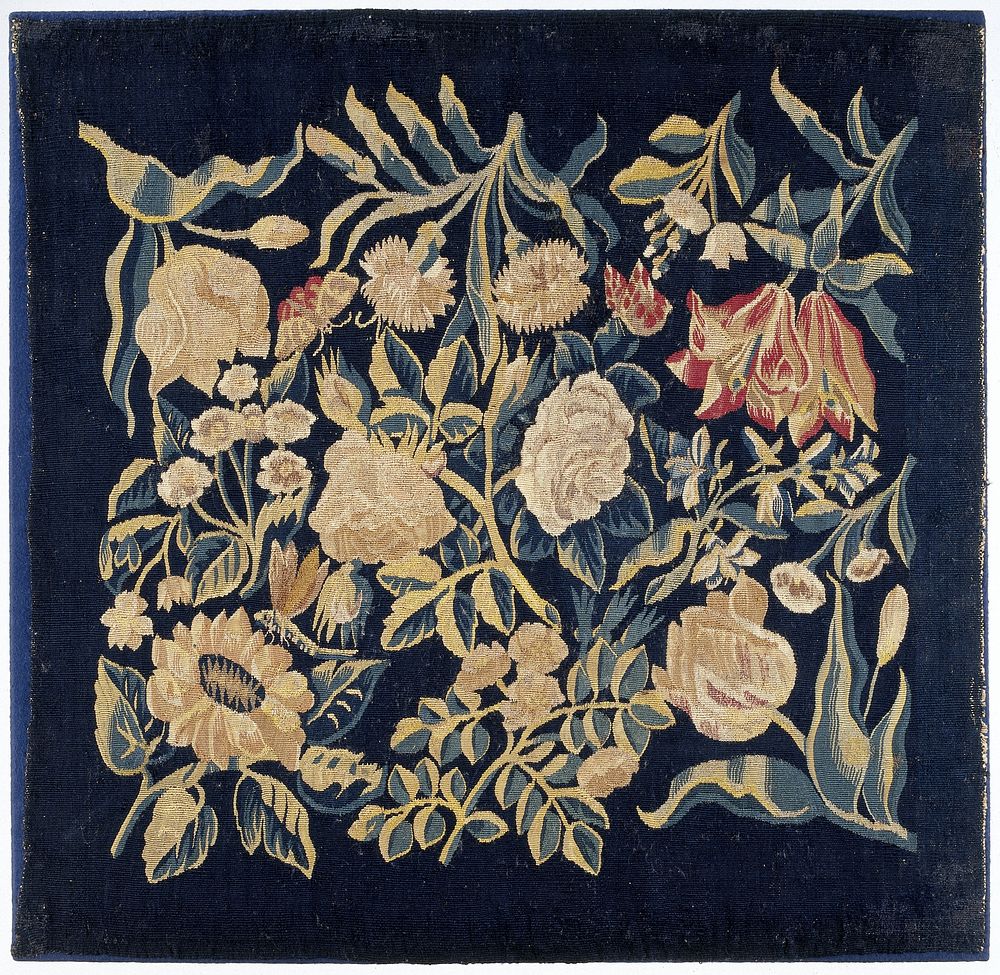 Stoelbekleding met een bloemenpatroon (c. 1650 - c. 1660) by anonymous