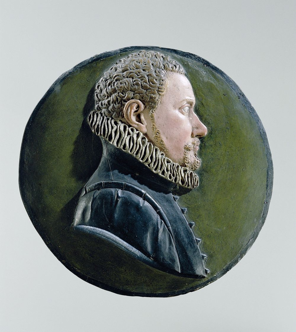 Portrait medallion of an unknown man (c. 1575 - c. 1580) by Johan Gregor van der Schardt