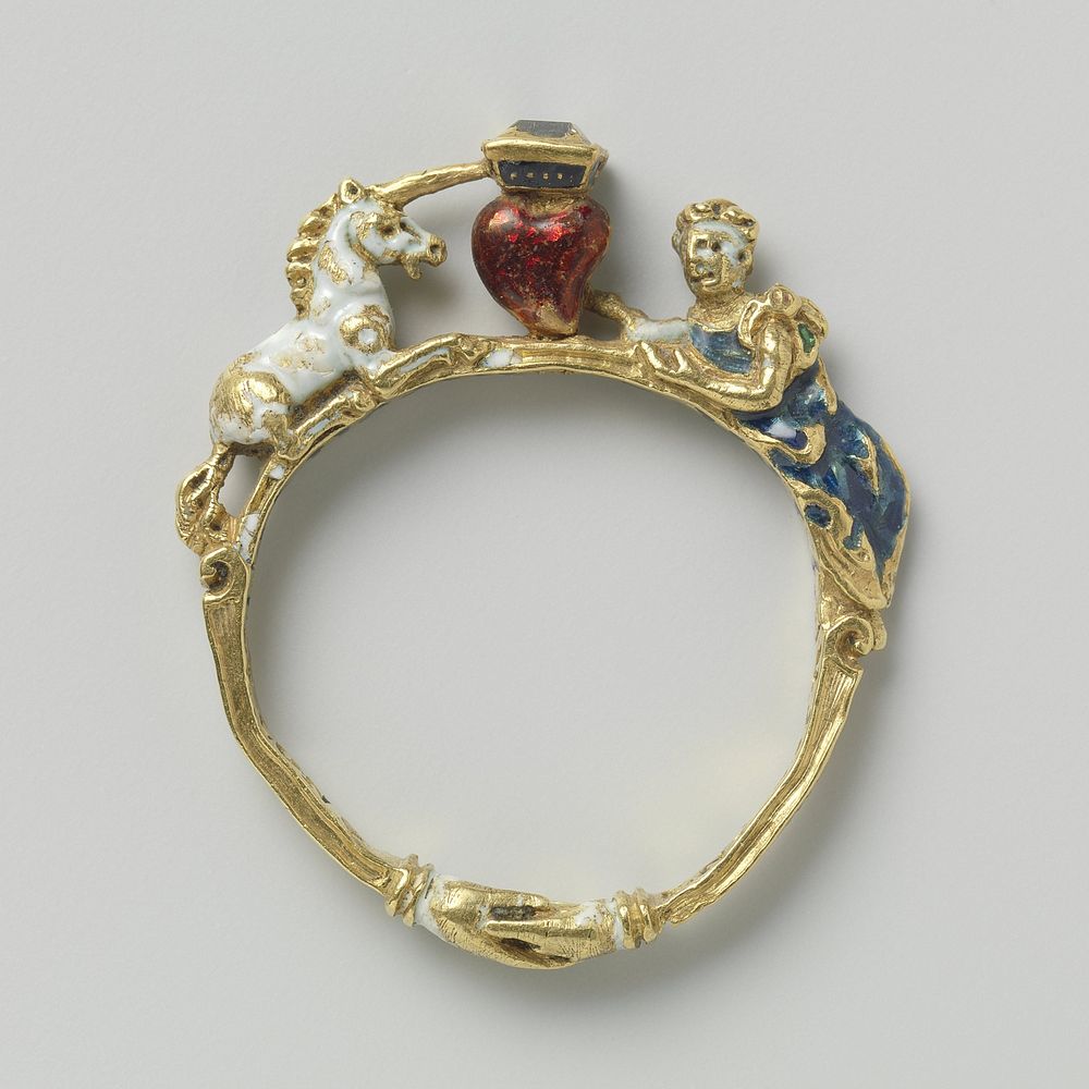 Ring met dame met de eenhoorn (c. 1550 - c. 1600) by anonymous