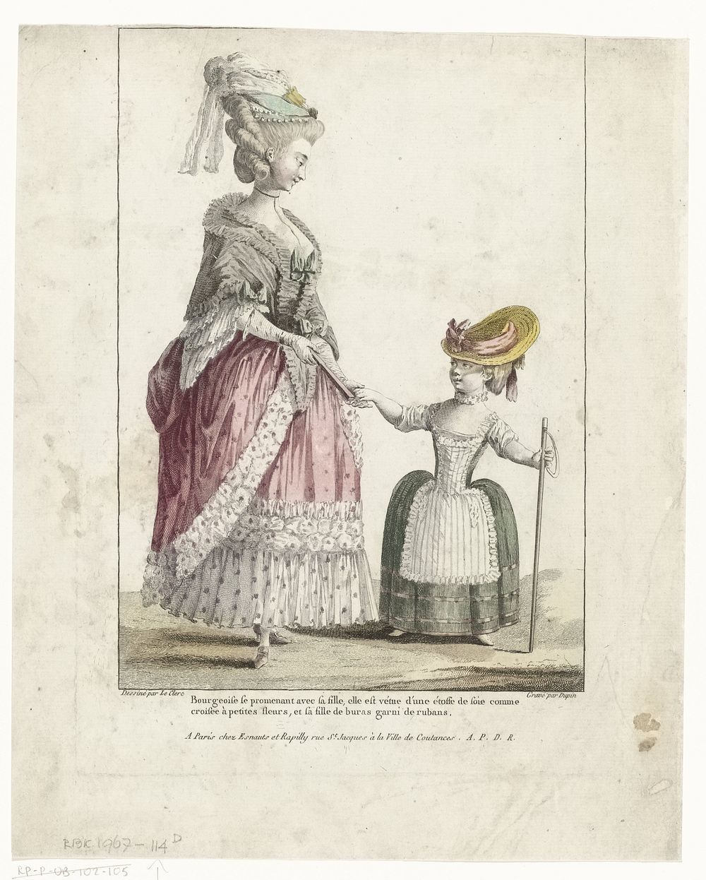 Gallerie des Modes et Costumes Français, 1778, P.88: Bourgeoise se promenant (...) (c. 1776 - c. 1786) by Nicolas Dupin…