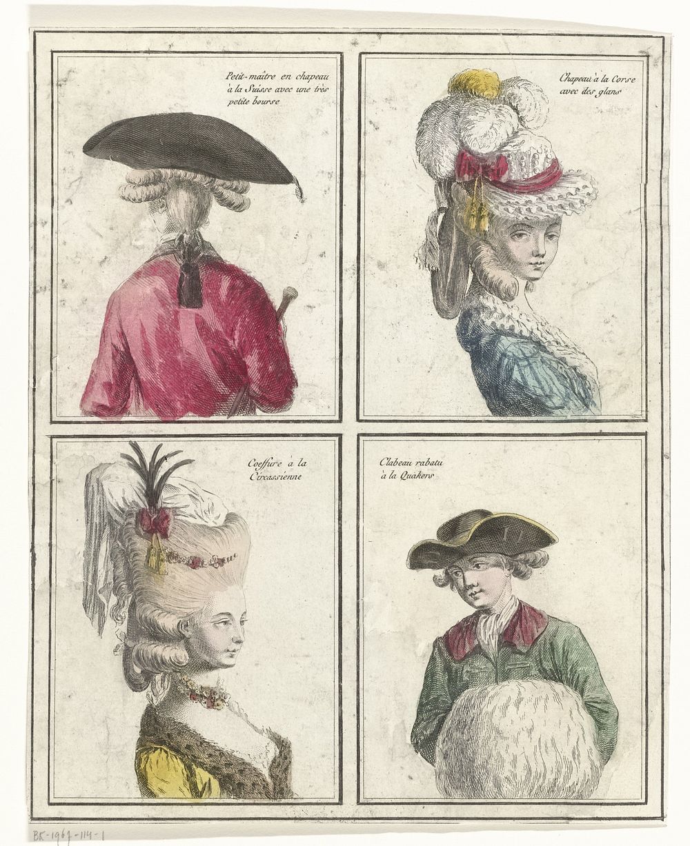 Gallerie des Modes et Costumes Français...Petit-maitre en chapeau à la Suisse (c. 1776 - c. 1777) by anonymous and Esnauts…