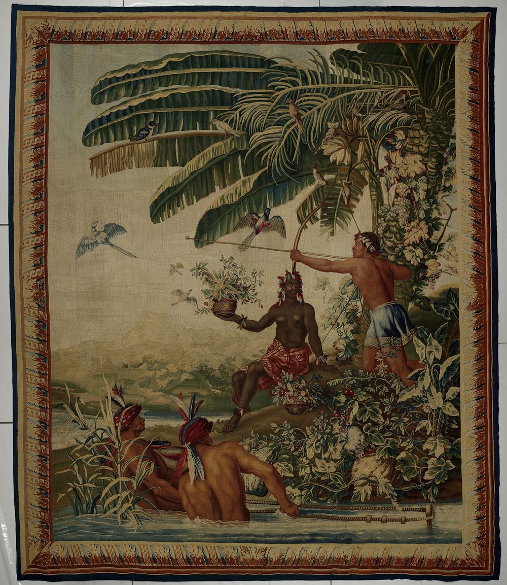 Les pêcheurs (The Fishermen), Tapestry from Les Anciennes Indes (The Old Indies) Series (c. 1692 - c. 1723) by Manufacture…