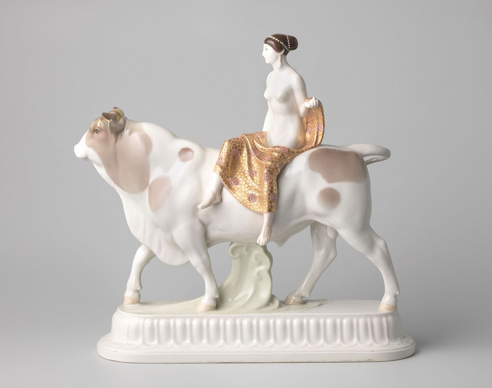 Figure of a woman riding a bull (1909) by Königliche Porzellan Manufaktur and Adolf Amberg