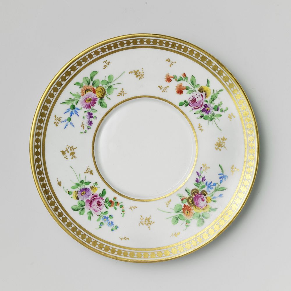 Saucer with bouquets (c. 1800 - c. 1899) by anonymous