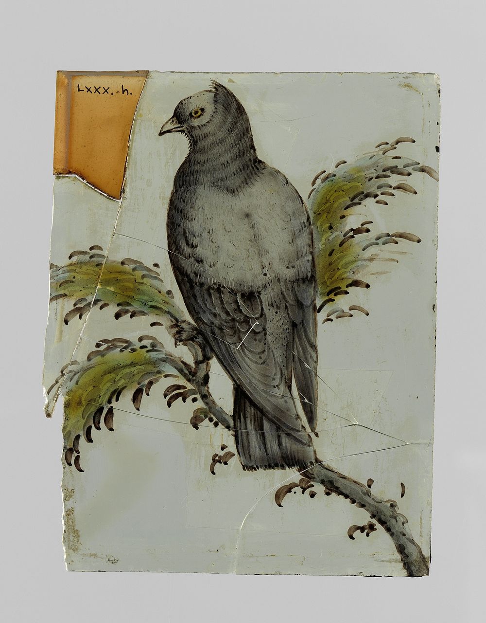 Ruit met een vogel op een tak (c. 1650 - c. 1675) by anonymous