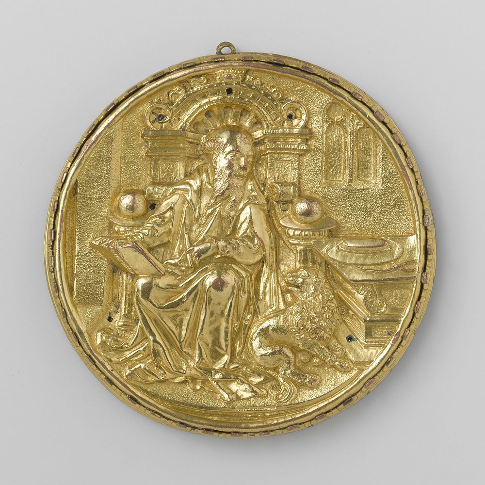Medaillon met beeltenis van de heilige Hieronymus (c. 1500 - c. 1550) by anonymous