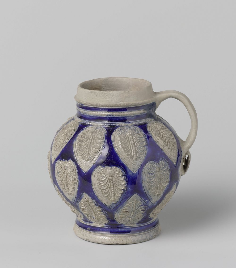Jug with medallions in the shape of leaves (c. 1650 - c. 1680) by anonymous