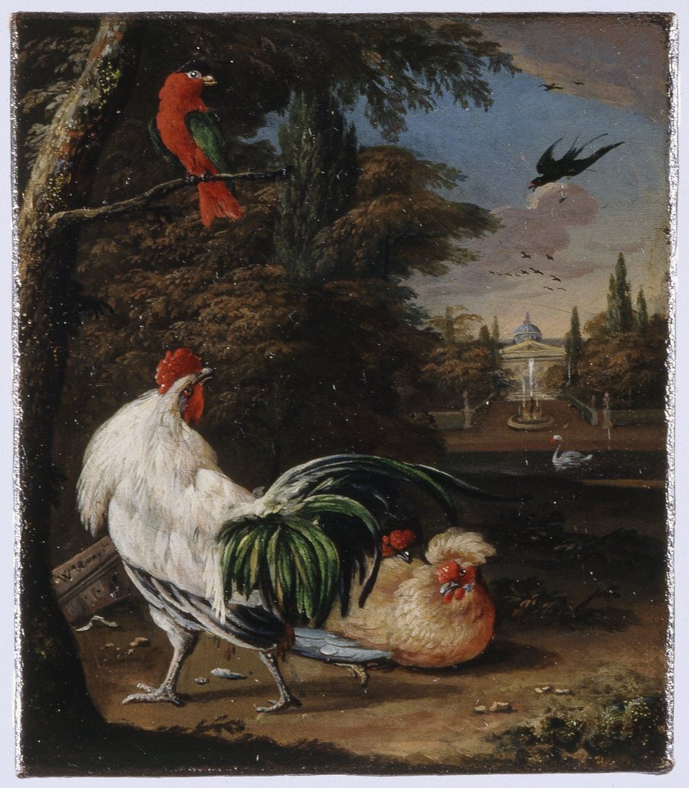 Vogels in een park (c. 1690 - c. 1710) by Willem Hendrik Wilhelmus van Royen