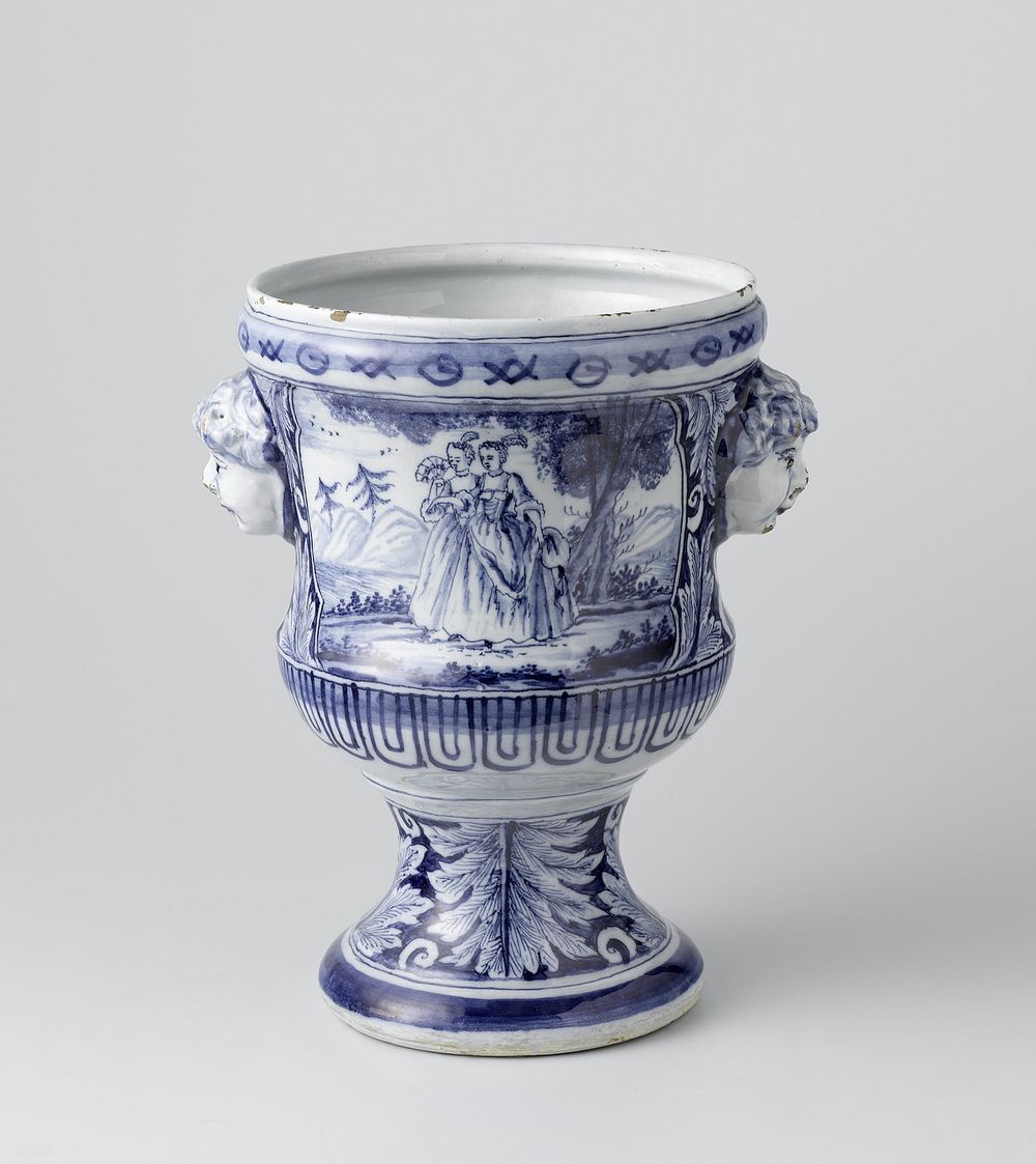 Two flower pot holders (cache-pots) (c. 1730 - c. 1770) by anonymous