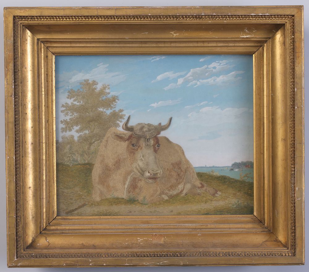 Geborduurd tableau van Chenille en zijde. (c. 1800 - c. 1850)