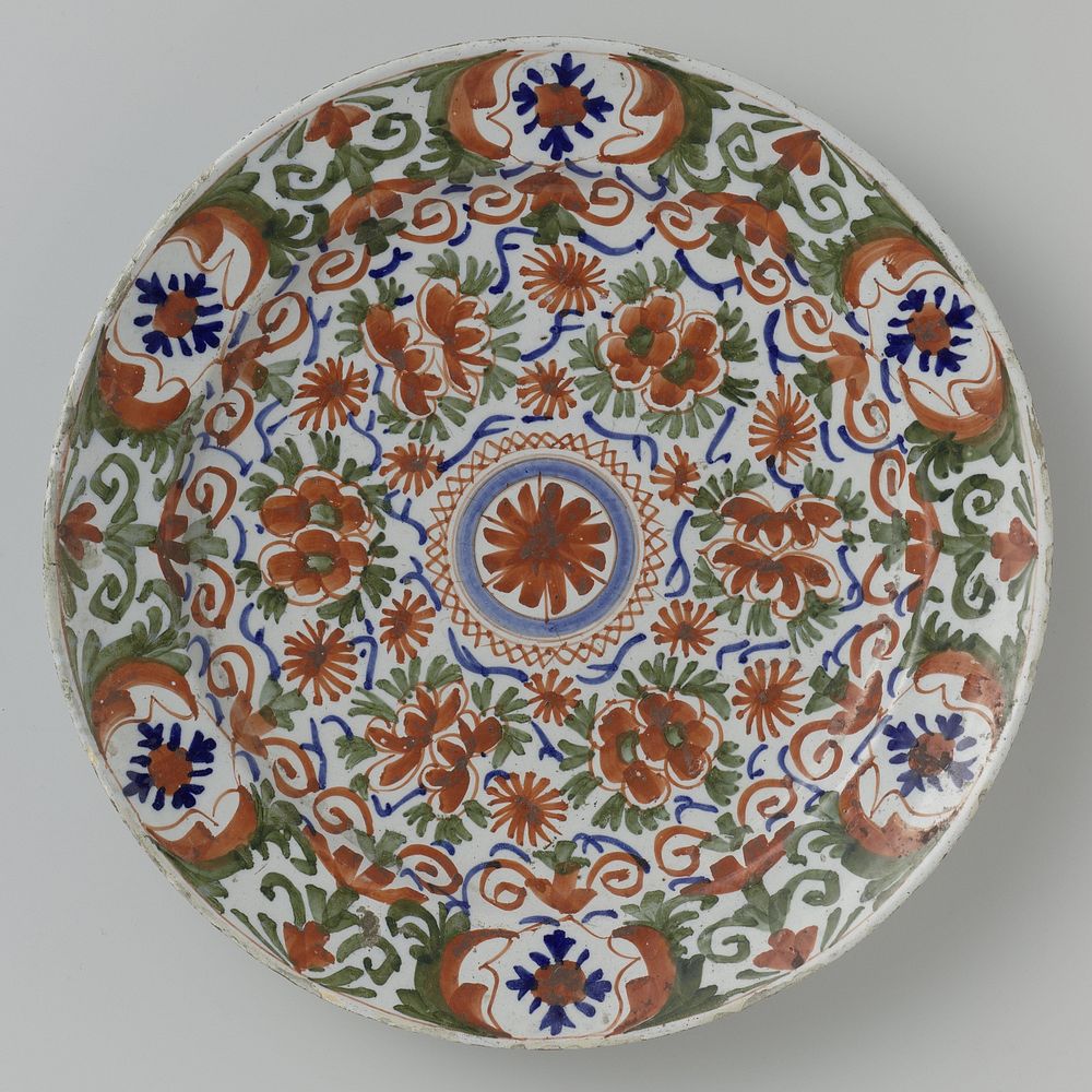 Bord van faience (1730 - 1770) by anonymous