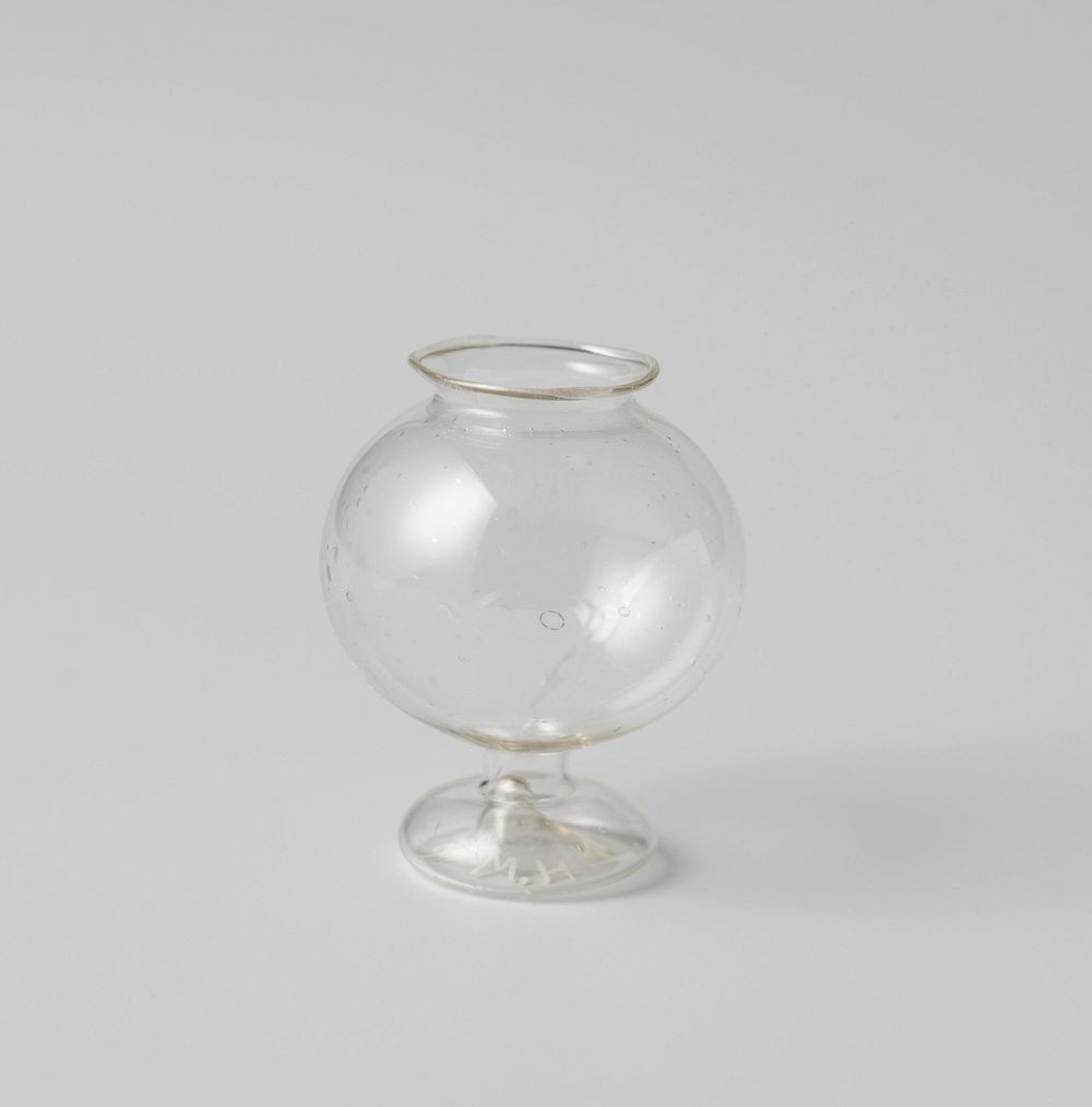 Glas, mogelijk voorstellend een waterlens (c. 1675 - c. 1699) by anonymous and anonymous
