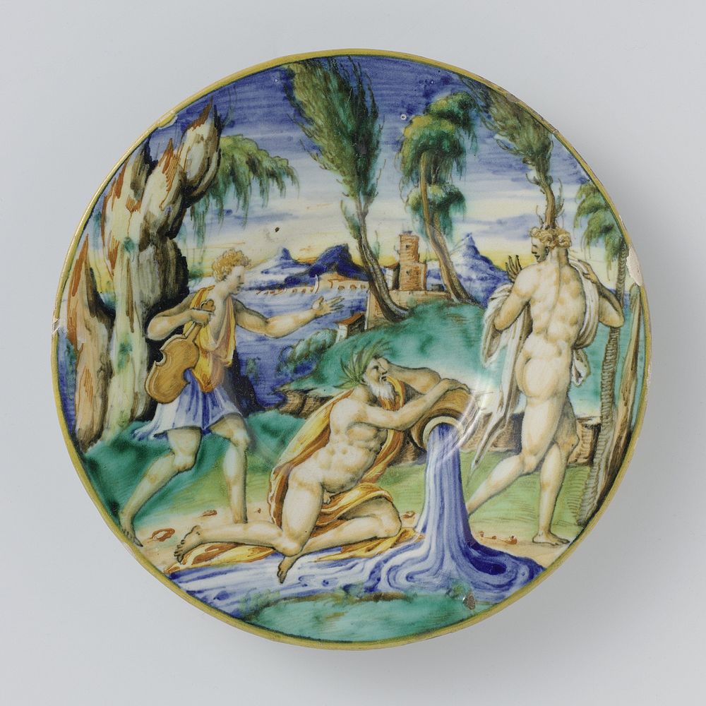 Plate with Apollo and Daphne (c. 1550 - c. 1560) by anonymous