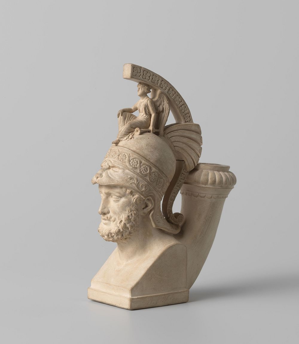 Pijpenkop in de vorm van een buste van een Griekse krijgsman (c. 1830) by Matthijs Kessels