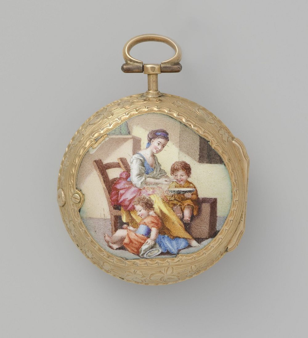 Watch with an Allegory of Motherhood (c. 1760 - c. 1770) by Jean Antoine Lépine, Jean Romilly and anonymous