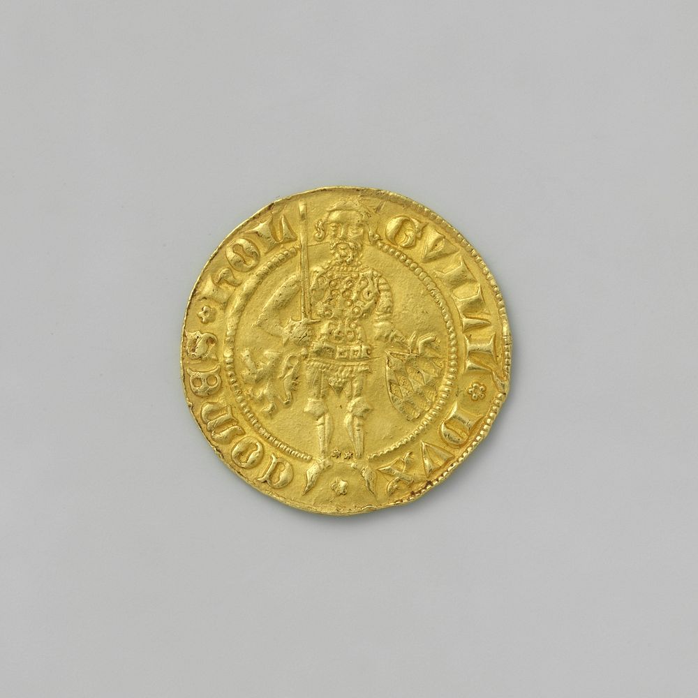 Gold guilder, William V of Bavaria, count of Holland; first gold coin of the County of Holland (1378 - 1388) by Willem V van…