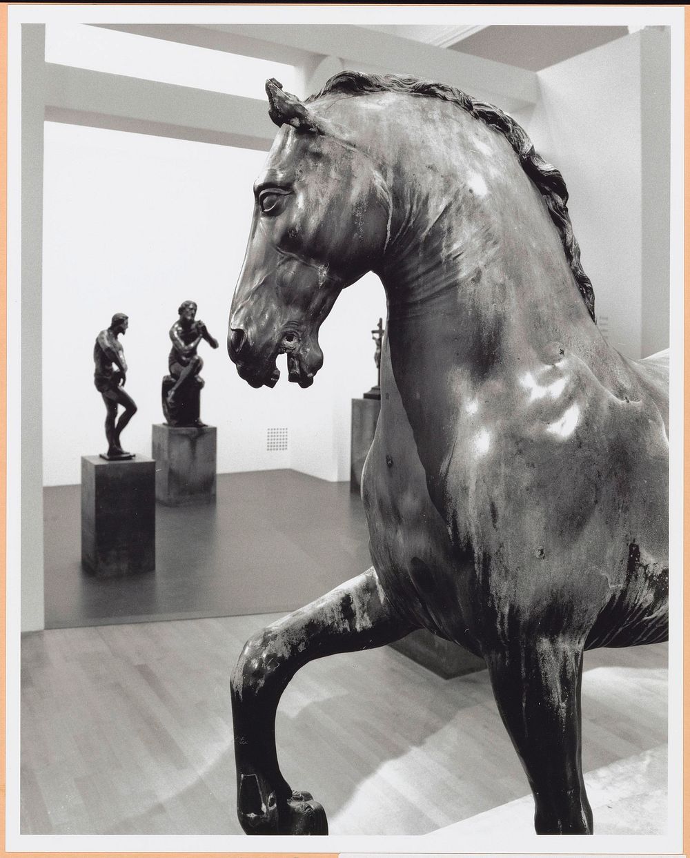 Zaal met vooraan een beeld van een paard, achteraan staan nog drie beelden (c. 1998 - c. 1999) by Rijksmuseum Afdeling Beeld