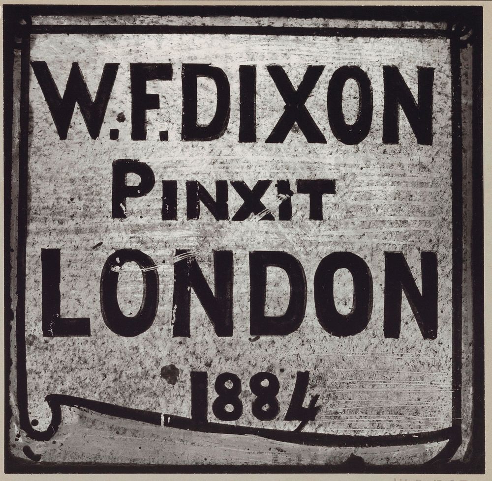 Gebrandschilderd raam met de tekst W.F.DIXON Pinxit LONDON 1884 (c. 1900 - c. 1999) by Rijksmuseum Afdeling Beeld
