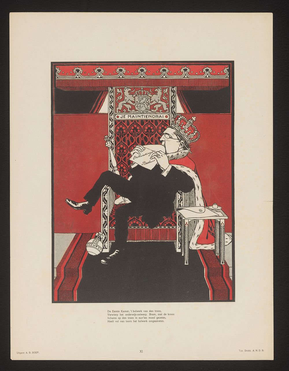 Abraham Kuyper op de troon (1905) by Albert Hahn I, A B Soep and Typ Drukk A N D B