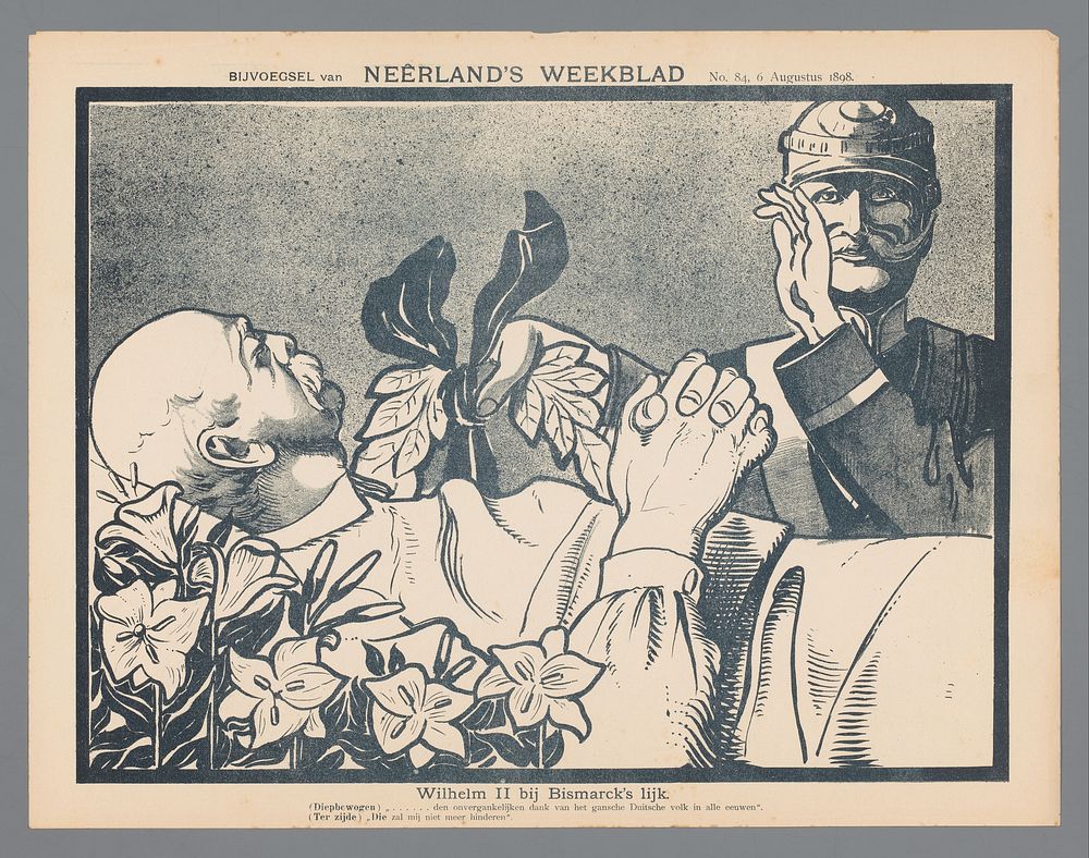 Wilhelm II bij Bismarck's lijk (1898) by anonymous