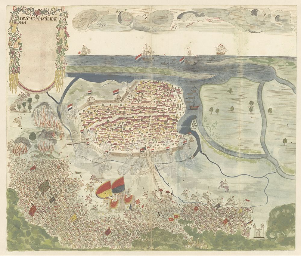 Het beleg van de stad Machilipatnam (Masulipatnam) (1675 - 1725) by anonymous