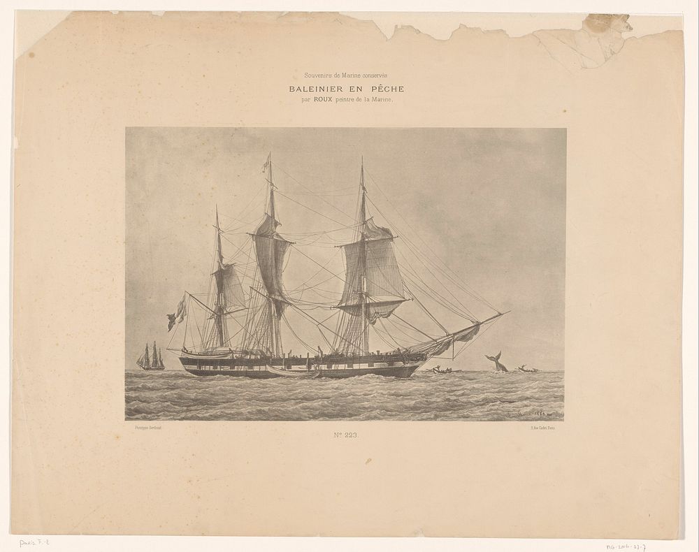 Baleinier en pêche (1889) by Berthaud Frères, François Geoffroy Roux, Fran ois Edmond Pâris and Gauthier Villars