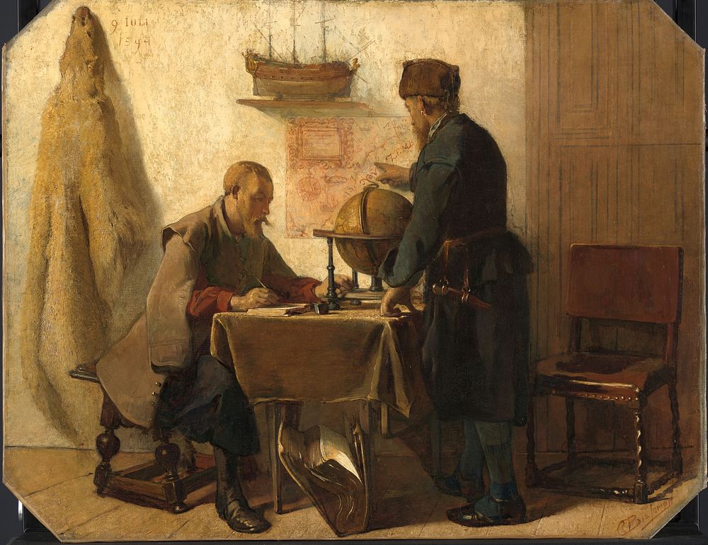 Heemskerck and Barents Planning their Second Expedition to the Far North (1862) by Christoffel Bisschop
