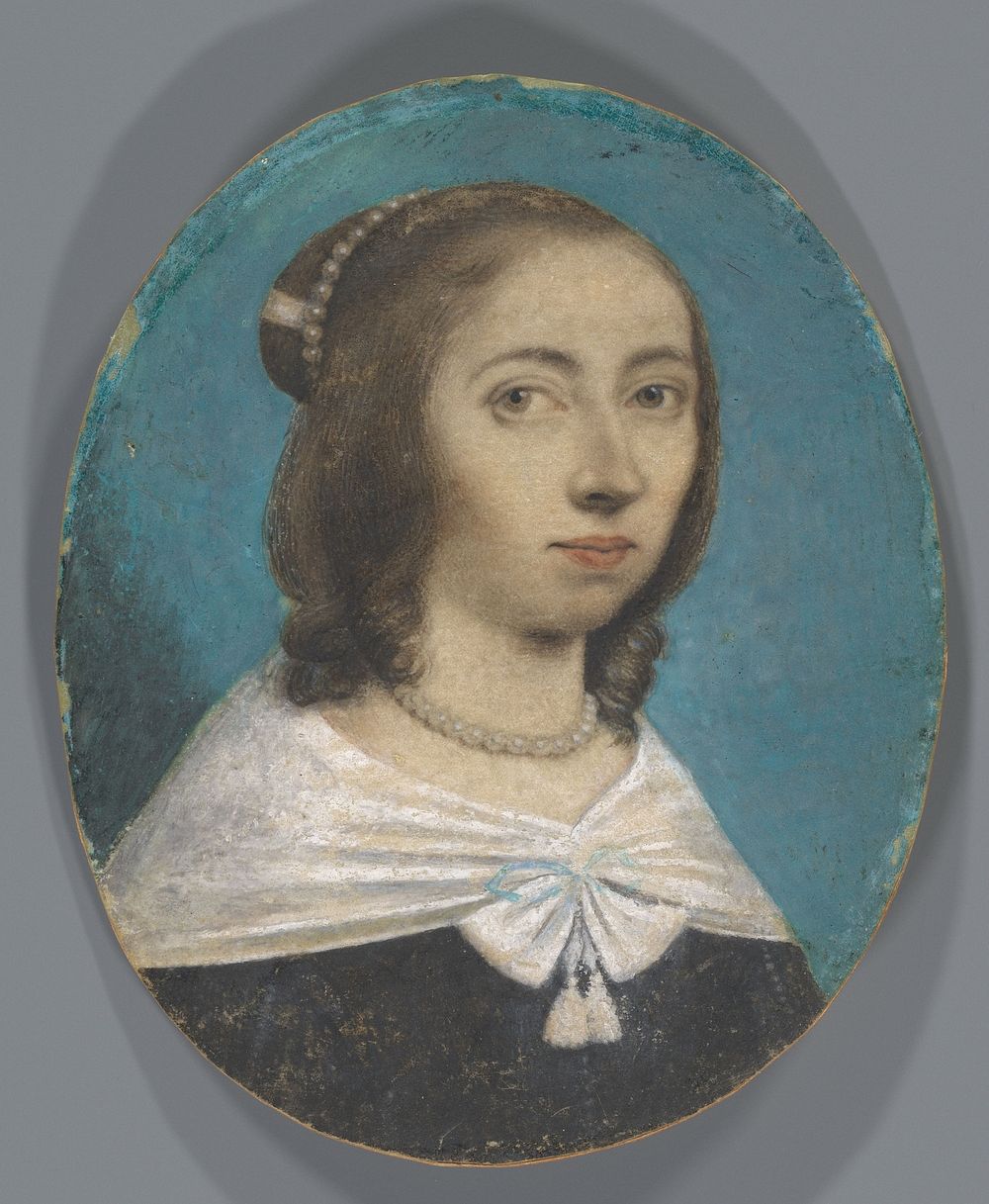 Portret van een vrouw, mogelijk Anna Maria van Schurman (c. 1725) by Anna Maria van Schurman