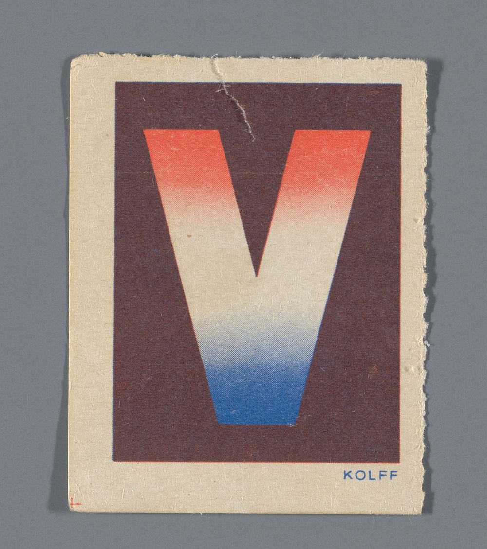 Plakzegel met V-teken (1941) by Firma Kolff