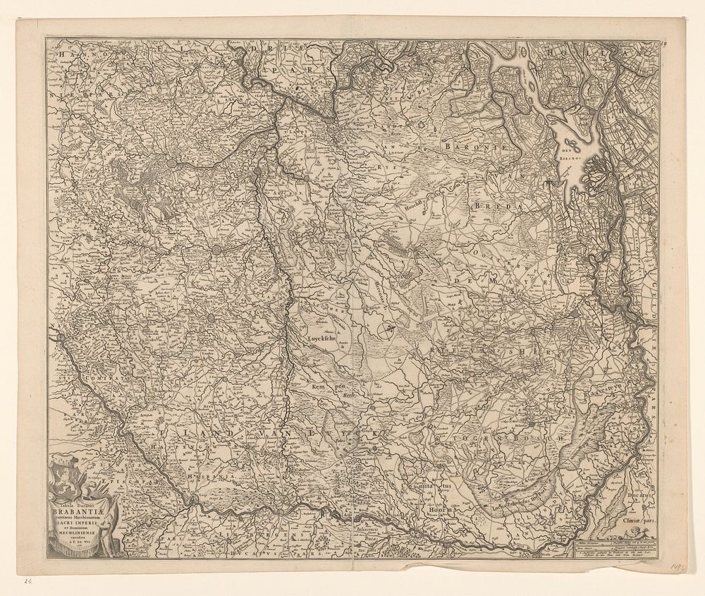 Kaart van het hertogdom Brabant (1666) by Frederik de Wit, Frederik de Wit and Frederik de Wit