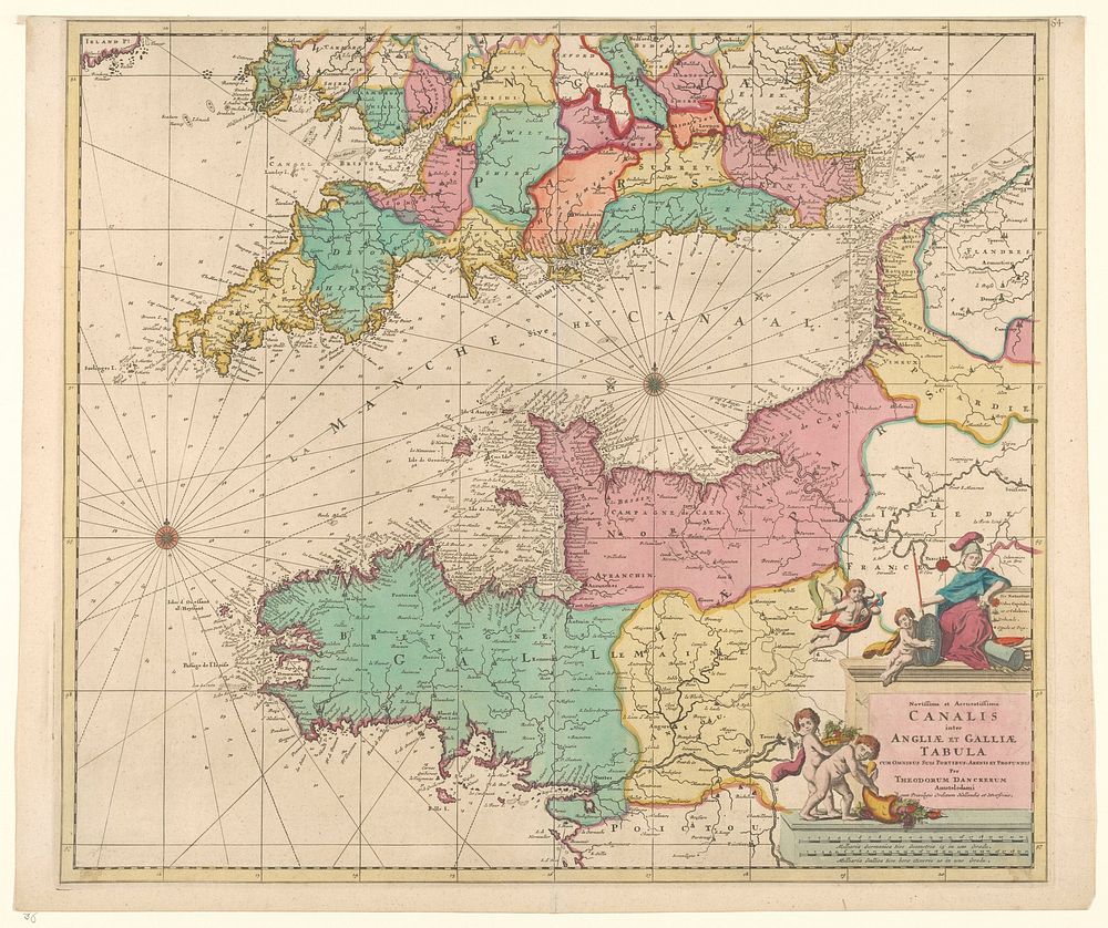 Zeekaart van het Kanaal (1696 - 1699) by Theodorus Danckerts I, Cornelis Danckerts II and Staten van Holland en West…