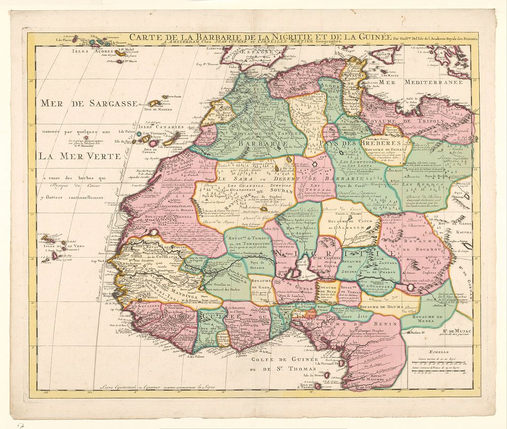Kaart van Noord-West Afrika (1757 - 1774) by Guillaume Delisle and Covens and Mortier