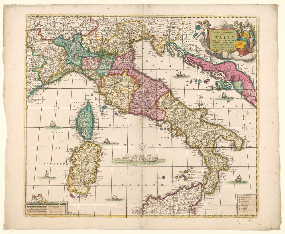 Kaart van Italië (1650 - 1700) by Frederik de Wit and Frederik de Wit