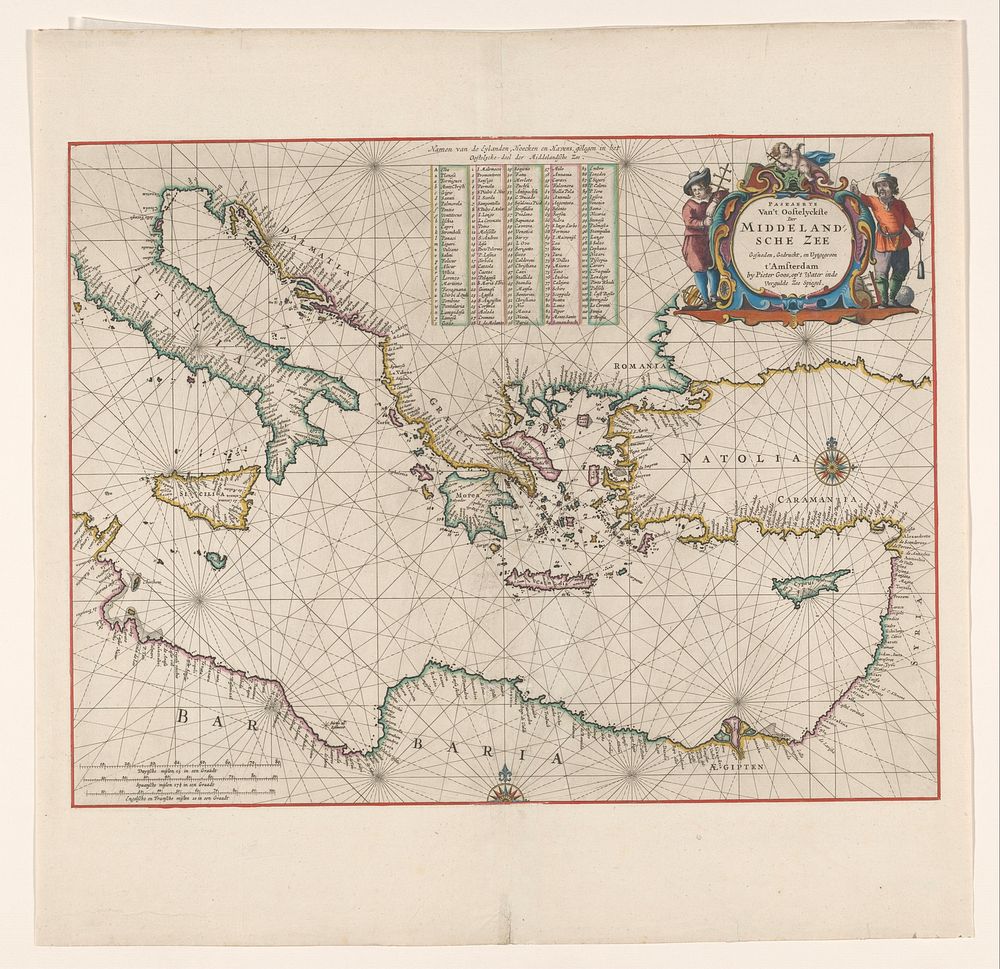 Zeekaart van het oostelijk deel van de Middellandse zee (1662) by Pieter Goos and Pieter Goos
