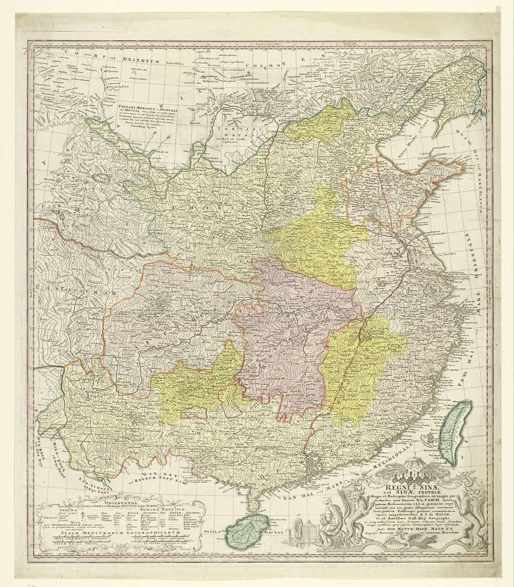 Kaart van China (1700 - 1750) by Jean Baptiste Bourguignon d Anville, R P Duhalde, Johann Matthias Haas and erven Johann…