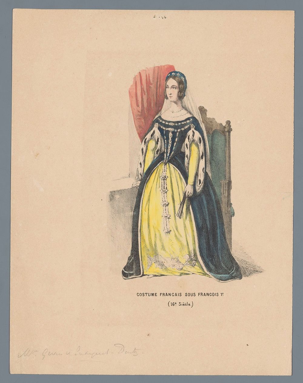 Costume Francais Sous Francois 1e. (16e Siècle) (1840 - 1850) by Elias Spanier