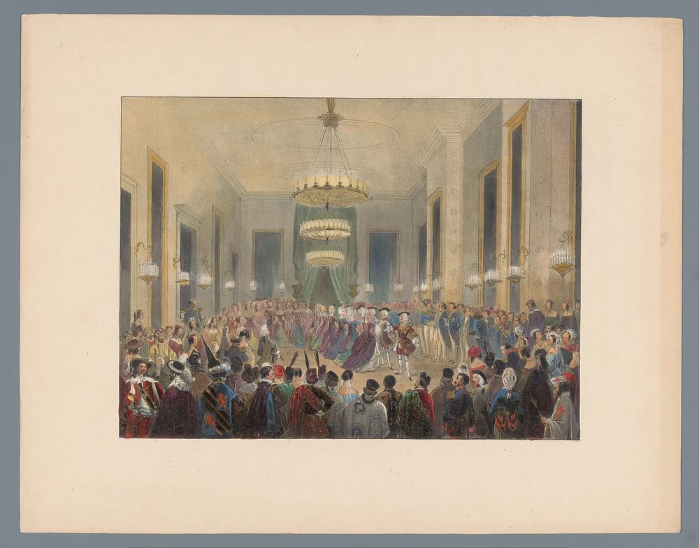 Balzaal waar de pavane wordt gedanst, 1845 (1845) by Elias Spanier and Charles Rochussen