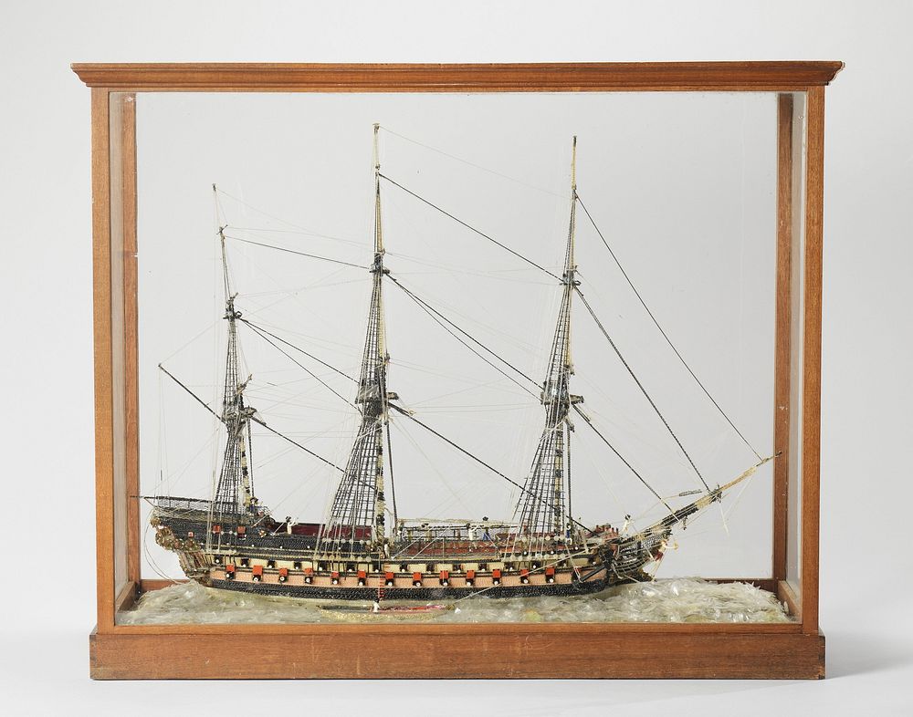 Glass Model of a 76-Gun Ship of the Line (c. 1770 - c. 1820) by anonymous