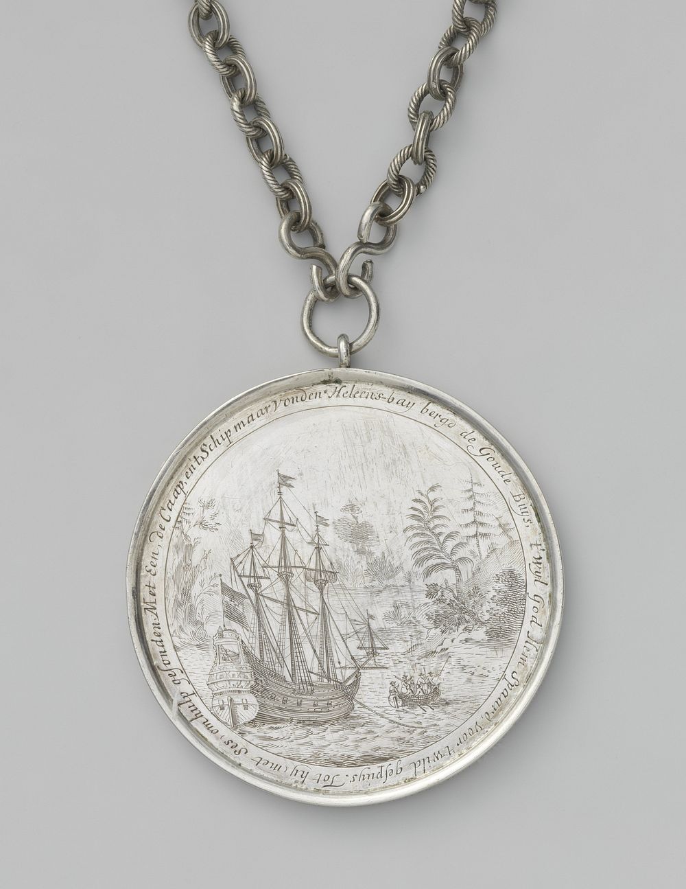 Medal for Lourens Veijselaar, survivor of the disaster with the Gouden Buys (1695) by anonymous, VOC Kamer Enkhuizen and…