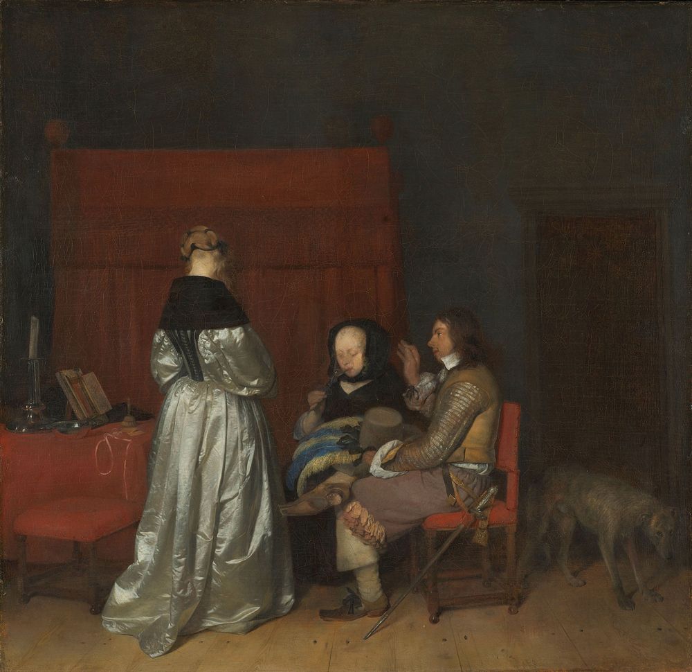 Gallant Conversation, Known as ‘The Paternal Admonition’ (c. 1654) by Gerard ter Borch II