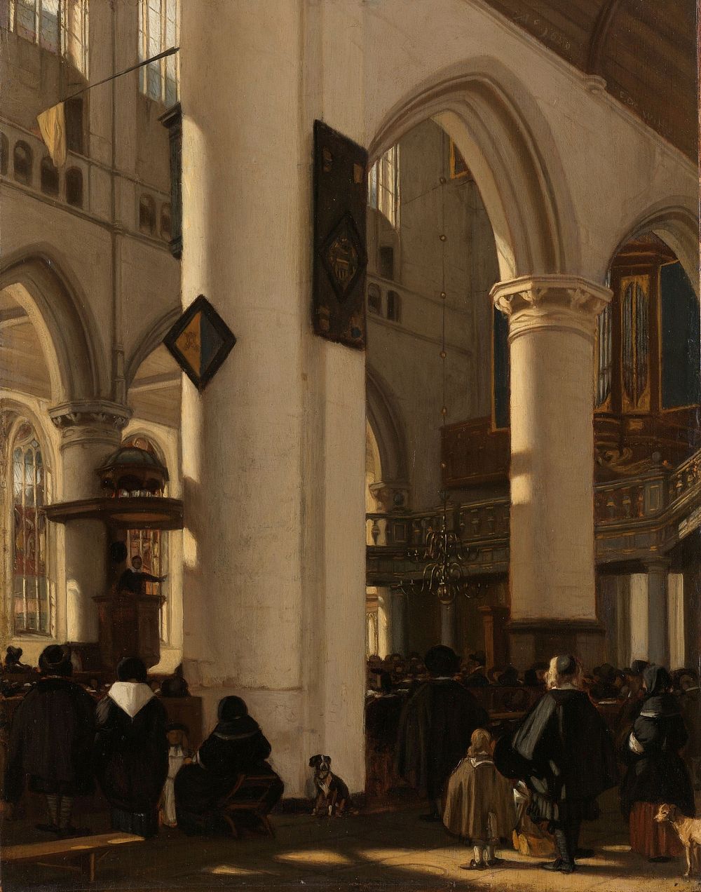 Interior of a Protestant, Gothic Church during a Service (1669) by Emanuel de Witte