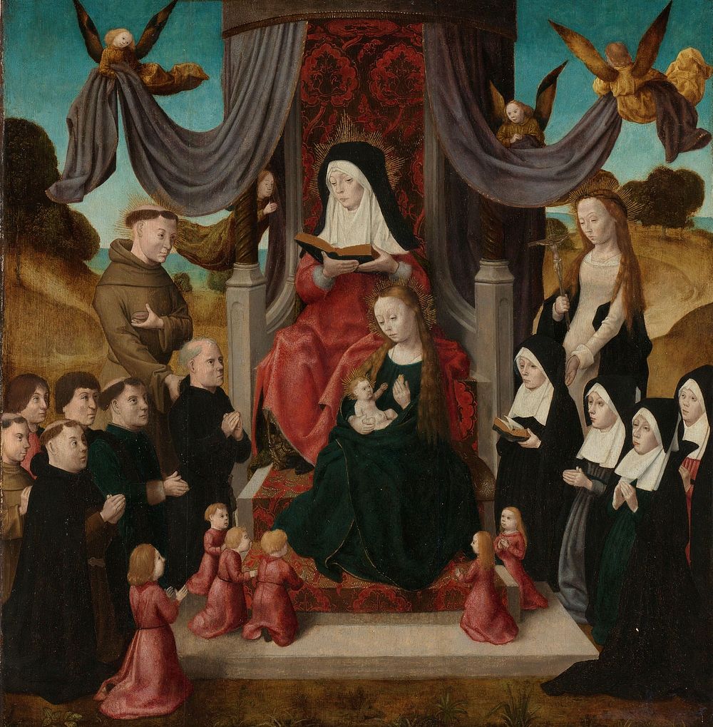 Virgin and Child with Saint Anne and Saints Francis and Lidwina, with Donors (Anna Selbdritt) (c. 1490 - c. 1500) by Master…