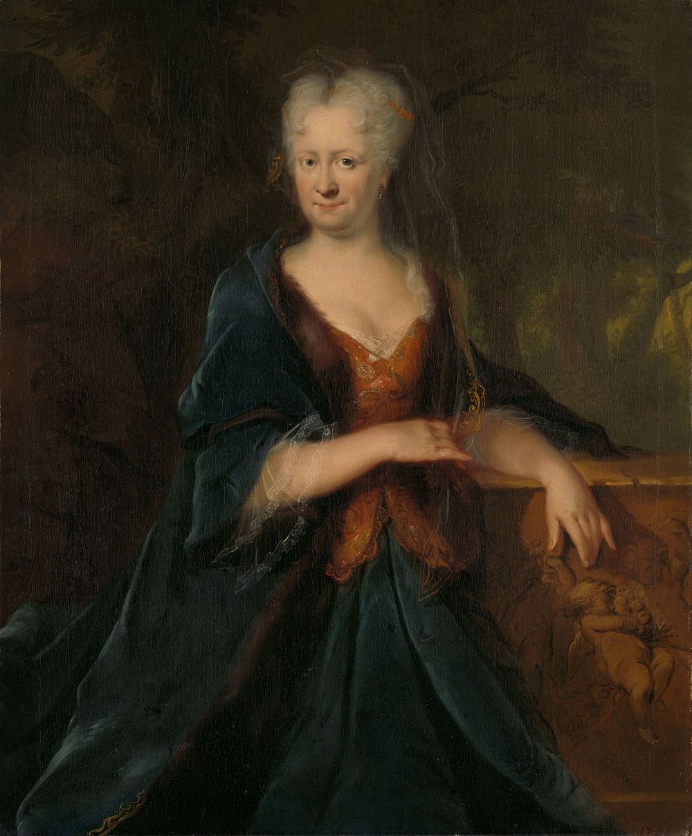 Portrait of Louise Christina Trip, wife of Gerrit Sichterman (1725) by Cornelis Troost