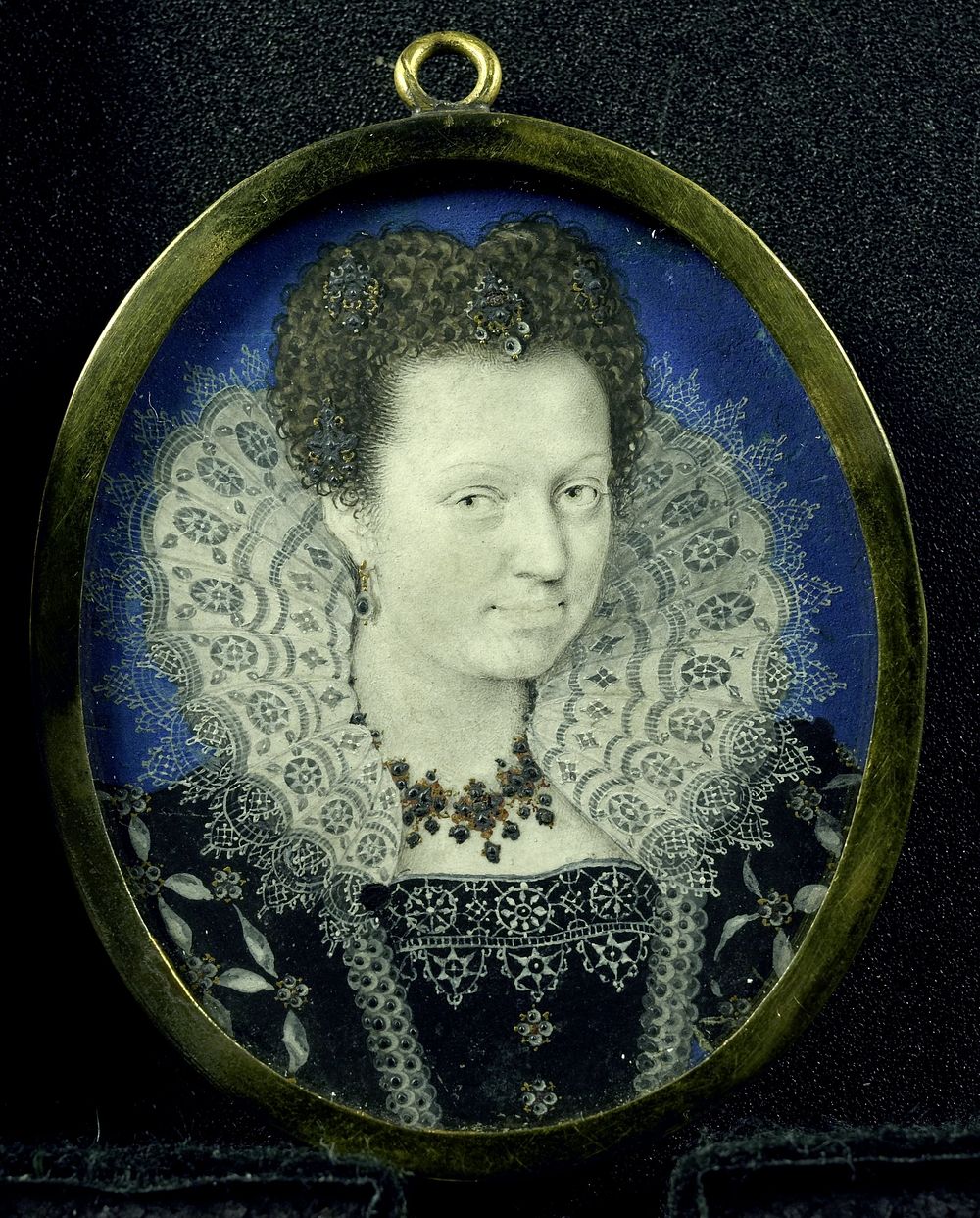 Portret van een vrouw (1575 - 1617) by Isaac Oliver