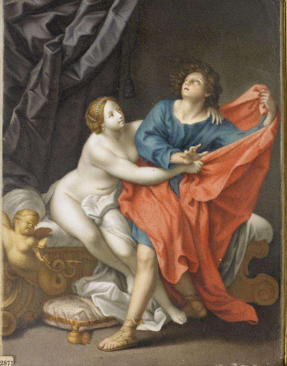 Jozef en de vrouw van Potifar (1726) by Felice Ramelli and Carlo Cignani
