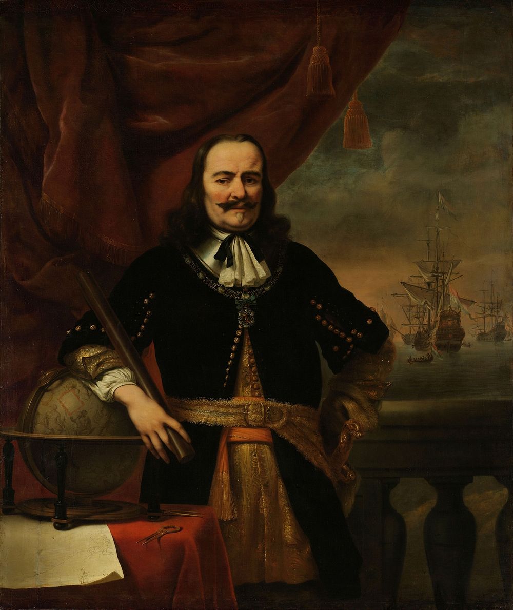 Michiel de Ruyter as Lieutenant-Admiral (1667) by Ferdinand Bol