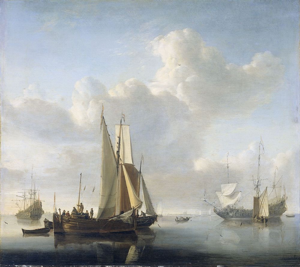 Ships before the Coast (after 1670) by Willem van de Velde II