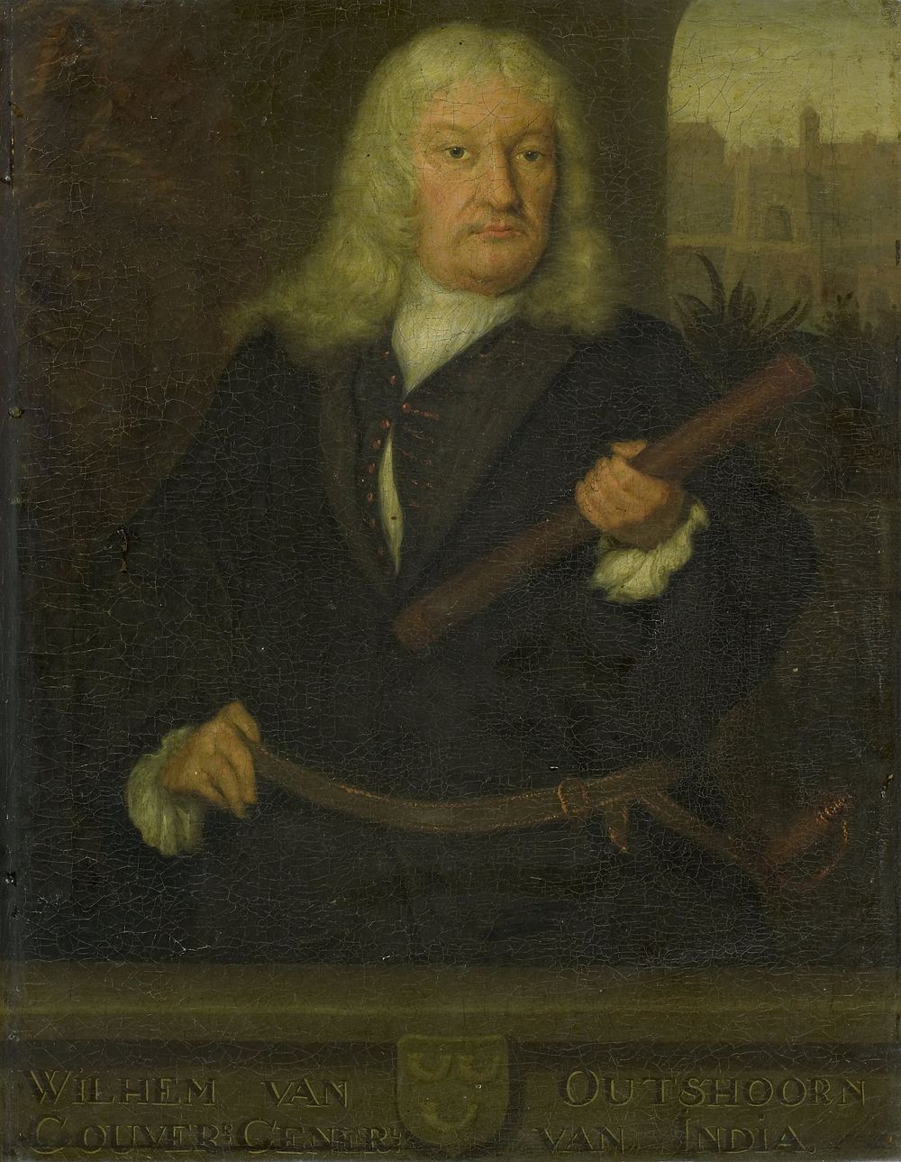 Portrait of Willem van Outhoorn, Governor General of the Dutch East Indies (1691 - 1704) by David van der Plas