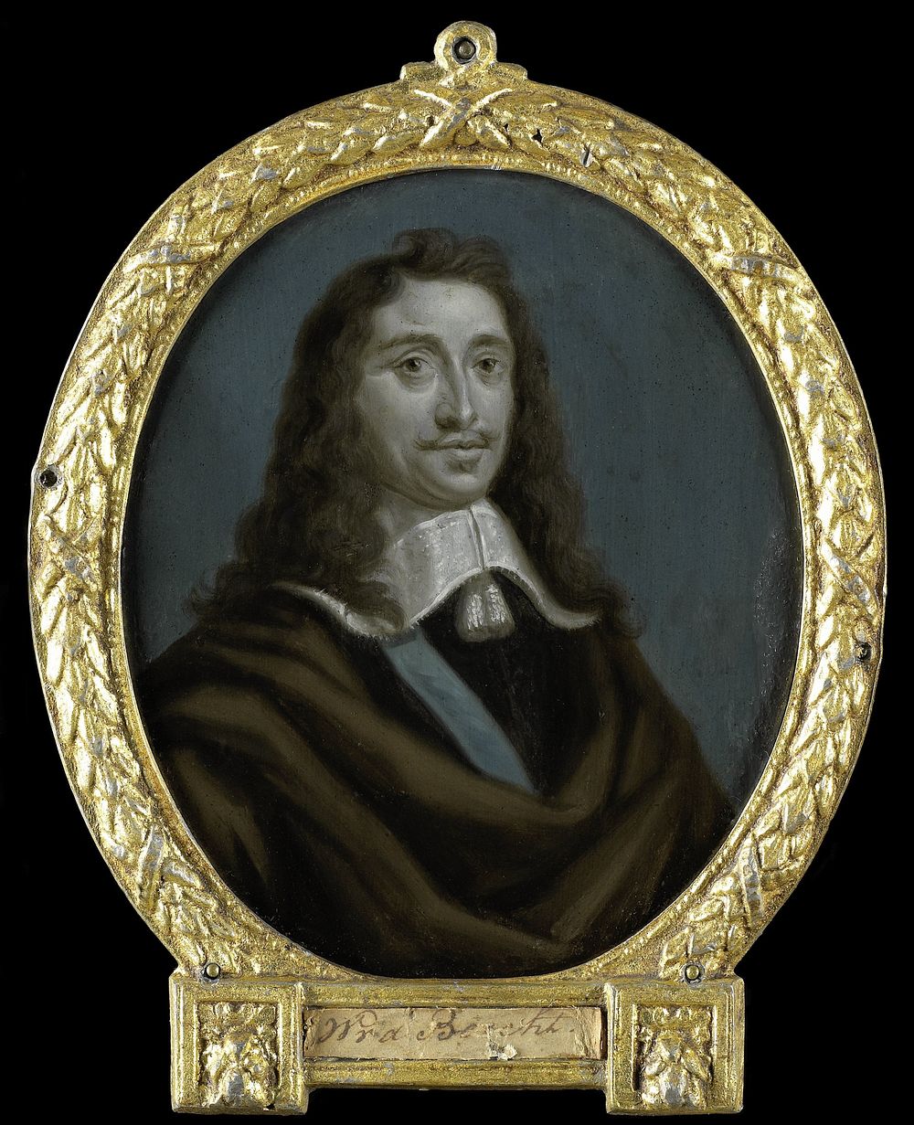 Portrait of Everard Meyster, Poet in Utrecht (1700 - 1732) by Arnoud van Halen and Cornelis van Dalen I